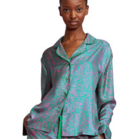 Cynthia Rowley Tops - Cynthia Rowley Printed Silk Pajama Top Women’s